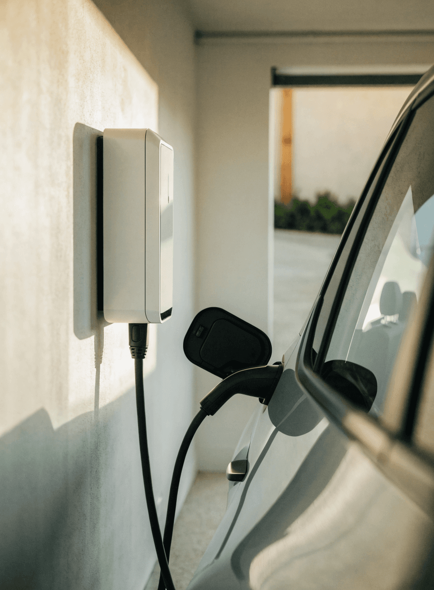 Punto de recarga para coche eléctrico instalado en el garaje de una vivienda en Valencia